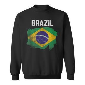Vintage Brazil Pride Holidays Patriotic Funny Brazilian Flag Sweatshirt - Thegiftio UK