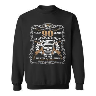 Vintage Dude Aged 90 Years Man Myth Legend 90Th Birthday Sweatshirt - Monsterry CA