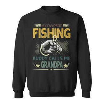 Vintage Fishing Buddy Calls Me Grandpa Sweatshirt - Thegiftio UK
