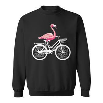 Vintage Flamingo Bird Riding A Bicycle Sweatshirt - Thegiftio UK