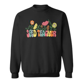 Vintage Floral Sped Teacher Mothers Day Special Ed Teacher Sweatshirt - Seseable