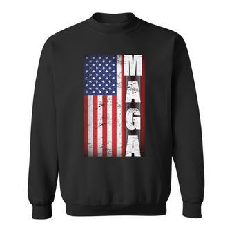 Vintage Grunge Maga American Flag Sweatshirt - Monsterry CA