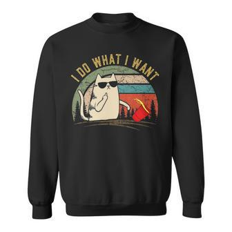 Vintage I Do What I Want Cat Sweatshirt - Thegiftio UK