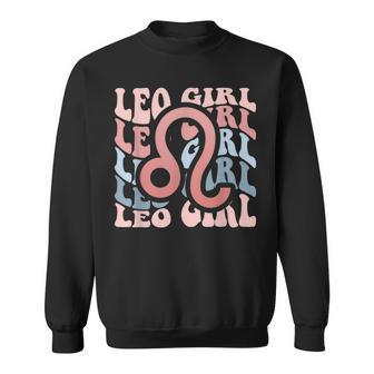 Vintage Leo Girl Retro Birthday Queen Women Horoscope Sweatshirt - Thegiftio UK