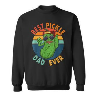 Vintage Retro Best Pickle Dad Ever Funny Pickle Mustache Sweatshirt - Thegiftio UK