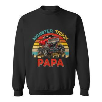 Vintage Retro Monster Truck Papa Driver Lover Fathers Day Sweatshirt - Monsterry
