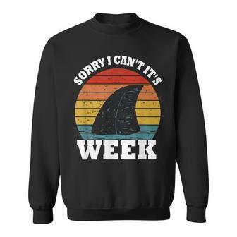 Vintage Sorry I Cant Its Week Cute Shark Funny Shark Sweatshirt - Thegiftio UK
