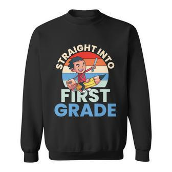 Vintage Straight Into 1St Grade Back To School First Day Of School Sweatshirt - Monsterry