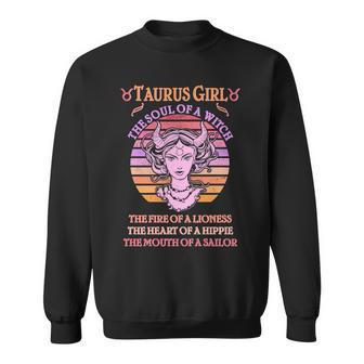 Vintage Taurus Girl Zodiac Birthday Sweatshirt - Monsterry CA