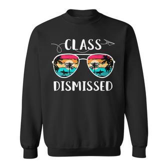 Vintage Teacher Class Dismissed Sunglasses Sunset Surfing V2 Sweatshirt - Seseable