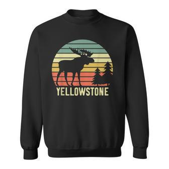 Vintage Yellowstone National Park Moose Retro Travel Gift Sweatshirt - Thegiftio UK