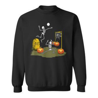 Volleyball Halloween Volleyween Skeleton Costume Funny Men Women Sweatshirt Graphic Print Unisex - Thegiftio UK