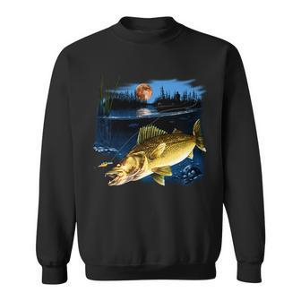 Walleye Moon Light Sweatshirt - Monsterry