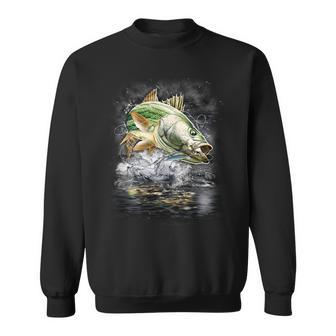Walleye Wilderness - Fishing Jumping Fish Tshirt Sweatshirt - Monsterry