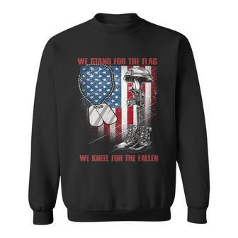 We Stand For The Flag We Kneel For The Fallen Graphic Design Printed Casual Daily Basic Sweatshirt - Thegiftio UK