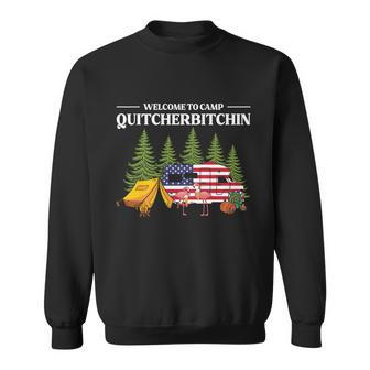 Welcome To Camp Quitcherbitchin Flamingo Graphic 4Th Of July Plus Size Shirt Sweatshirt - Monsterry