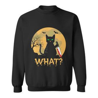 What Cat Funny Halloween Quote V3 Sweatshirt - Thegiftio UK