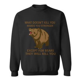 What Doesnt Kill You Makes You Stronger Except For Bears Tshirt Sweatshirt - Monsterry CA