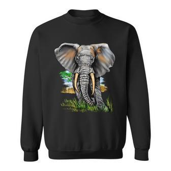 Wildlife - Big Face Elephant Portrait Tshirt Sweatshirt - Monsterry