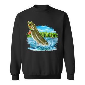 Wildlife - Fishing Muskie Fish Portrait Sweatshirt - Monsterry