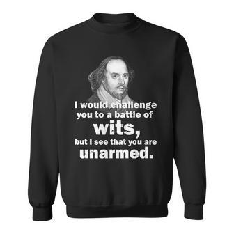 William Shakespeare Wits Quote Tshirt Sweatshirt - Monsterry UK