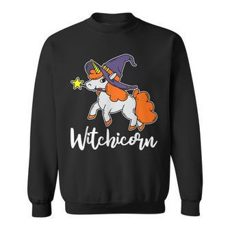Witchicorn Lazy Diy Halloween Costume Cute Unicorn Witch Sweatshirt - Seseable