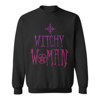 Witchy Woman Witch Witchcraft Magic Spells On Halloween Sweatshirt - Seseable