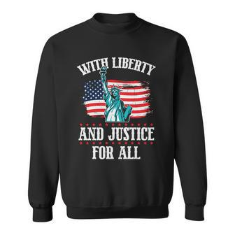 With Liberty And Justice For All Plus Size Shirt For Men Women Family Unisex Sweatshirt - Monsterry DE