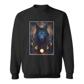 Wolf Dream Catcher Moon Phases Tshirt Sweatshirt - Monsterry UK