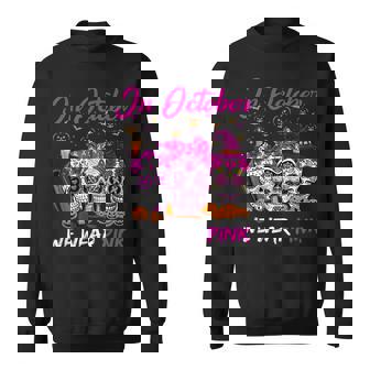Woman In October We Wear Pink Sugar Skull Breast Cancer Men Women Sweatshirt Graphic Print Unisex - Thegiftio