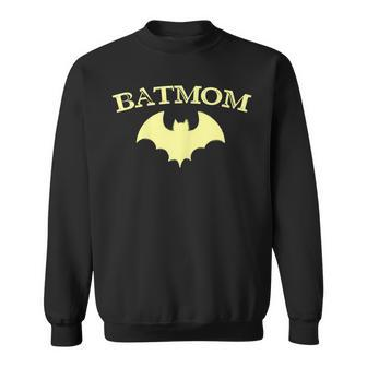 Womens Batmom Super Hero Proud Mom Halloween Costume Gift Men Women Sweatshirt Graphic Print Unisex - Thegiftio UK