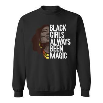 Womens Black Girl Magic Black History Month Blm Melanin Afro Queen Sweatshirt - Thegiftio UK