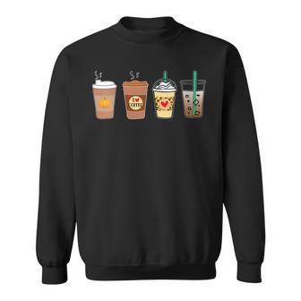 Womens Fall Coffee Pumpkin Spice Latte Drinks Autumn Thanksgiving Sweatshirt - Thegiftio UK