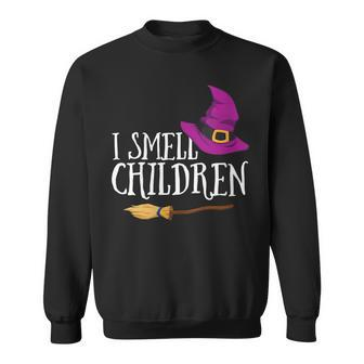 Womens I Smell Children Teacher Halloween Witch For Women Men Sweatshirt - Seseable