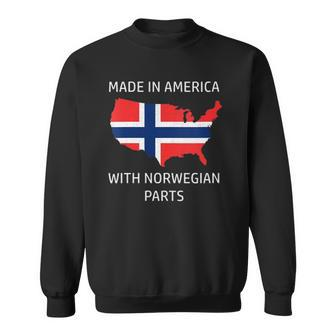 Womens Made In America With Norwegian Parts &8211 Norway And Usa Pride Sweatshirt | Mazezy