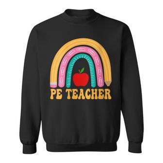 Womens Pe Teacher Rainbow Pencil Women Back To School Appreciation Sweatshirt - Thegiftio UK