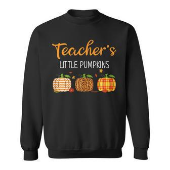 Womens Th Leopard Plaid Pumpkin Thanksgiving Teacher Costume Fall Sweatshirt - Thegiftio UK