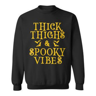 Womens Thick Thighs And Spooky Vibes Sassy Lady Halloween Sweatshirt - Seseable