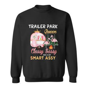Womens Trailer Park Queen Classy Sassy A Bit Smart Assy Graphic Design Printed Casual Daily Basic Sweatshirt - Thegiftio UK
