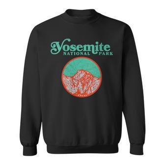 Womens Vintage 80S Badge Yosemite National Park Half Dome Graphic Sweatshirt - Seseable