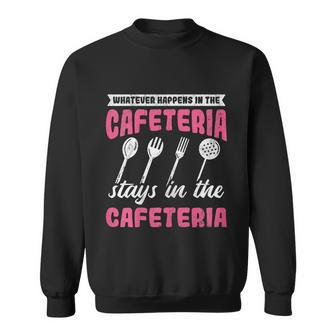Womens Whatever Happens Stays Cafeteria Lady Lunch Lady Graphic Design Printed Casual Daily Basic Sweatshirt - Thegiftio UK