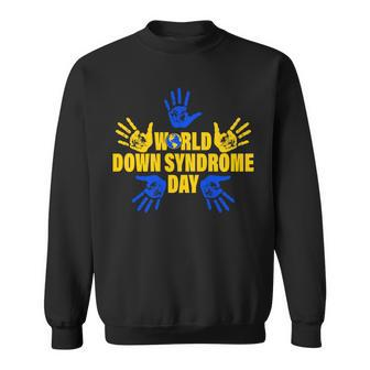 World Down Syndrome Day Hand Print Graphic Design Printed Casual Daily Basic Sweatshirt - Thegiftio UK
