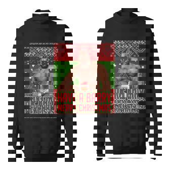 X-Mas Christmas Have A Barry Merry Christmas Ugly Sweater Tshirt Sweatshirt - Monsterry