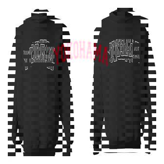 Yokohama Japan Varsity Style Red Text Men Women Sweatshirt Graphic Print Unisex - Thegiftio