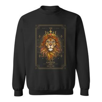 Zodiac Leo Lion Tarot Card Viii Strength Sweatshirt - Monsterry UK
