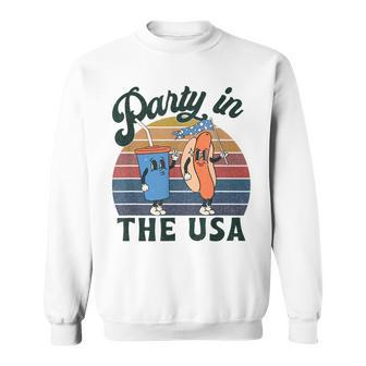 4Th Of July For Hot Dog Lover Party In The Usa Vintage Sweatshirt - Seseable