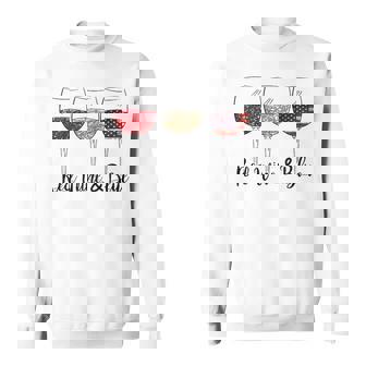 4Th Of July Red Wine Blue Patriotic Independence Day Gift For Women American Flag Red White Blue Graphic Design Printed Casual Daily Basic Sweatshirt - Thegiftio