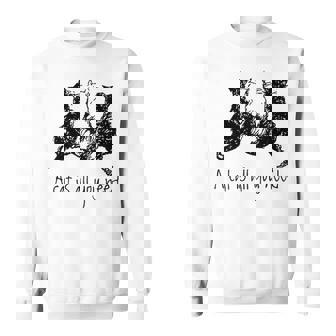 A Cat Is All You Need Black And White Cats Sweatshirt - Thegiftio