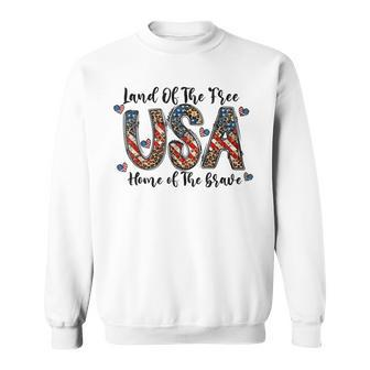 America Land Of The Free Home Of The Brave Sweatshirt - Thegiftio UK