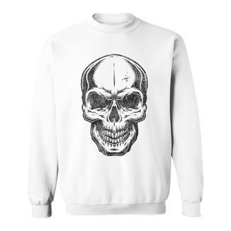 Angry Skeleton Scull Scary Horror Halloween Party Costume Sweatshirt - Seseable